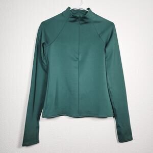 Alo Yoga Airlift Winter Warm 1/4 Zip Long Sleeve Winter Ivy Green Size Medium